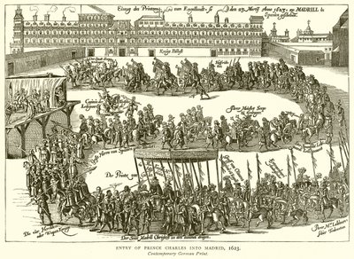 Prins Charles inträde i Madrid 1623 av English School