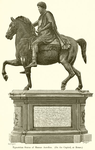 Ryttarstaty av Marcus Aurelius. (På Capitolium, i Rom) av English School