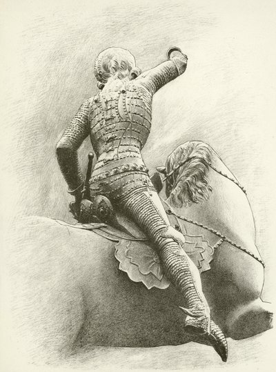 Ryttarfigur i Prag, Böhmen (gravyr) av English School