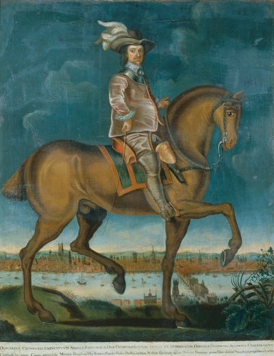 Ridsporträtt av Oliver Cromwell, ca 1657 (olja på duk) av English School