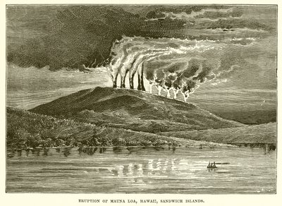 Eruption of Mauna Loa, Hawaii, Sandwich Islands av English School