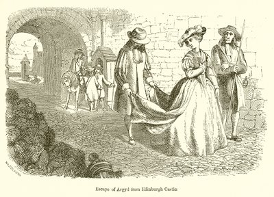 Escape of Argyll från Edinburgh Castle av English School