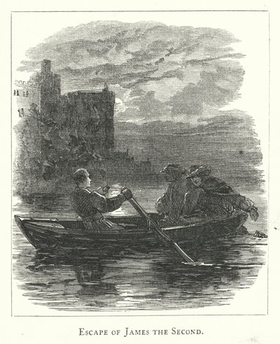 Escape of James the Second (gravyr) av English School