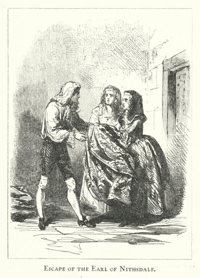 Escape of the Earl of Nithsdale av English School