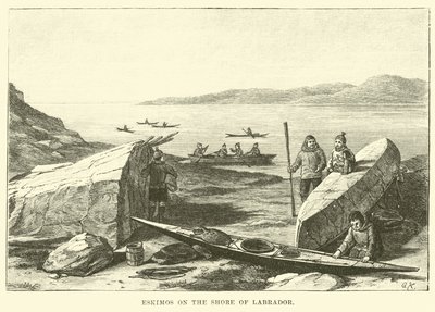 Eskimåer på stranden av Labrador av English School