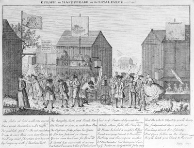 Europe in Masquerade, eller den kungliga farsen, av G. Foster, 1747 av English School