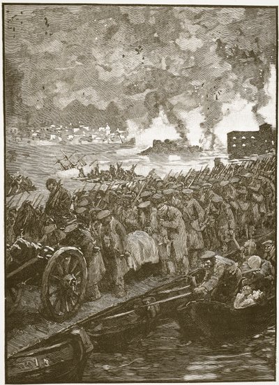 Evakuering av Sebastopol, illustration från Cassell