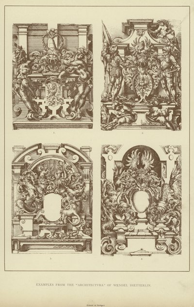 Exempel från "Architectvra" av Wendel Dietterlin (litho) av English School