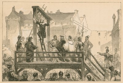 Avrättning av James Renwick i Edinburgh, 1688 av English School