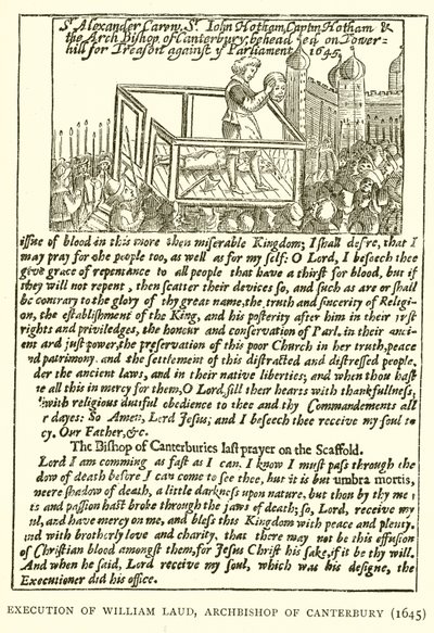 Avrättning av William Laud, ärkebiskop av Canterbury (1645) av English School