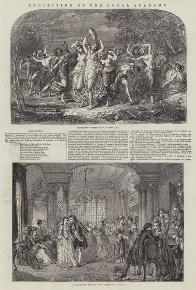 Utställning av Royal Academy (gravyr) av English School