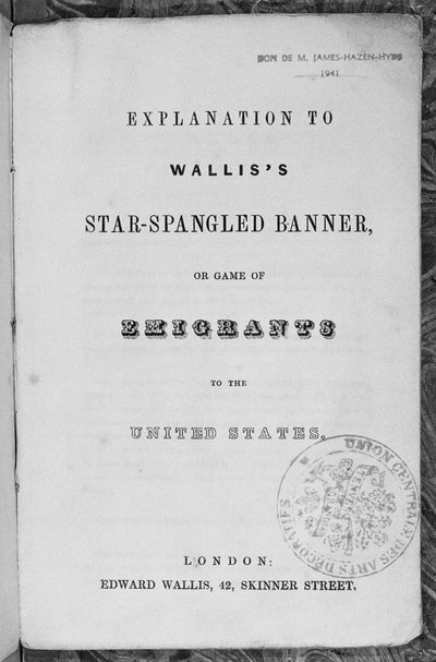 Förklaring av Game of the Star-Spangled Banner eller emigranter till USA, ca 1840 av English School