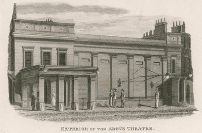 Exteriör av Regency Theatre, Tottenham Street, Tottenham Court Road, London av English School