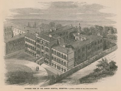 Exteriör vy av cancersjukhuset, Brompton av English School