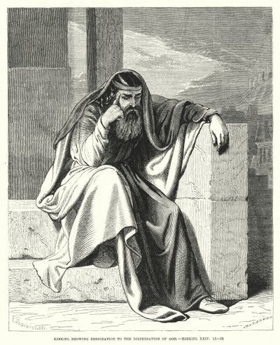 Hesekiel visar Resignation to the Dispens of God, Hesekiel XXIV av English School