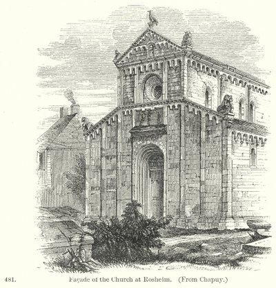 Fasaden på kyrkan i Rosheim (gravyr) av English School