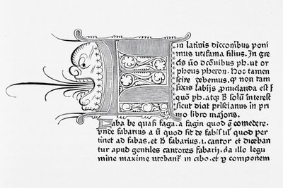 Faksimil av en sida från Catholicon, tryckt av Johannes Gutenberg, Mainz, 1460 av English School