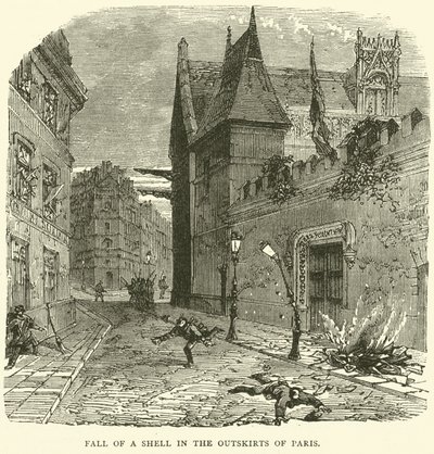 Fall av ett skal i utkanten av Paris, oktober 1870 av English School