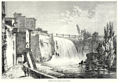 Liris fall, nära Sora (gravyr) av English School