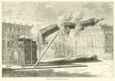 Fall of the Vendome Column, april 1871 av English School