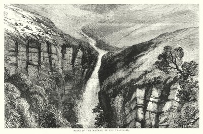 Falls of the Macmac, i Transvaal (gravyr) av English School