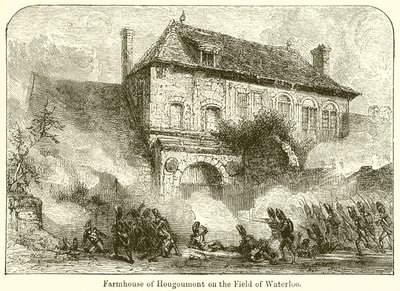 Bondgård i Hougoumont på Field of Waterloo av English School