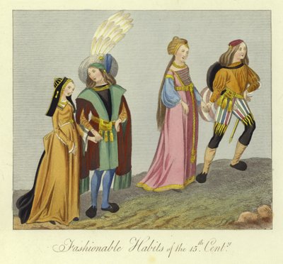 Fashionabla vanor från 1400-talet av English School