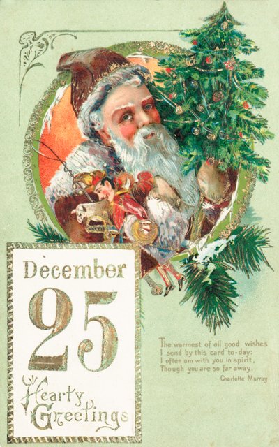 Jultomten, julkort av English School