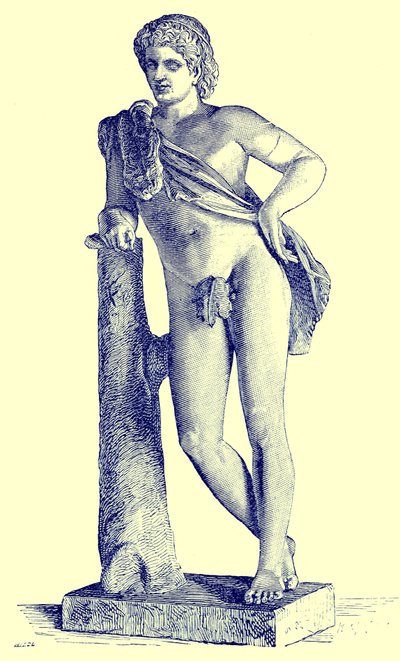 Faun of Praxiteles, illustration från History of Rome av Victor Duruy, publicerad 1884 (digitalt förbättrad bild) av English School