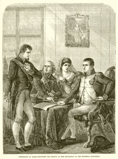 Ferdinand av Spanien avsäger sig sin krona vid kejsar Napoleons diktat av English School