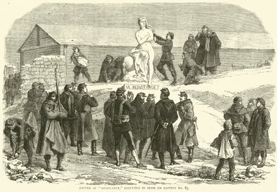 Figure of Resistance, avrättad i snö på Bastion No 85, december 1870 av English School