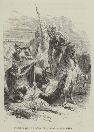 Fynd av Gustavus Adolfs kropp (gravyr) av English School