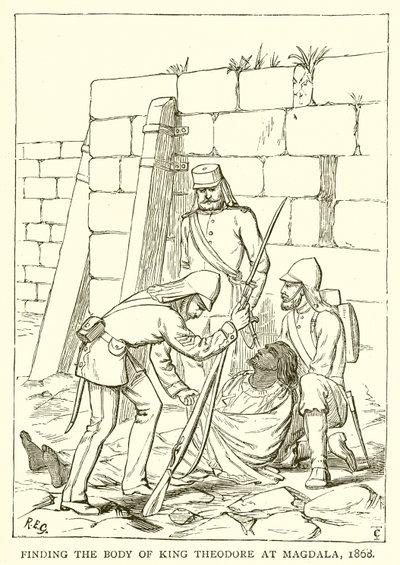 Att hitta kung Theodors kropp i Magdala, 1868 av English School