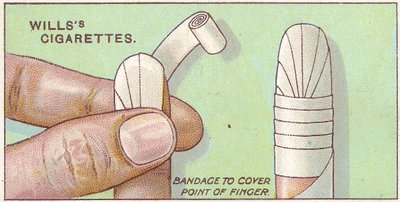 Fingerbandage, nr 50 från First Aid-serien med Willss Cigarettes-kort, 1913 av English School