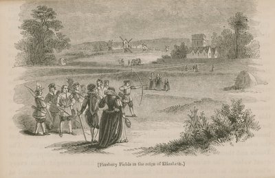 Finsbury Fields under drottning Elizabeth I:s regeringstid av English School