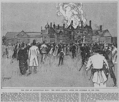 Brand i Sandringham, Norfolk av English School