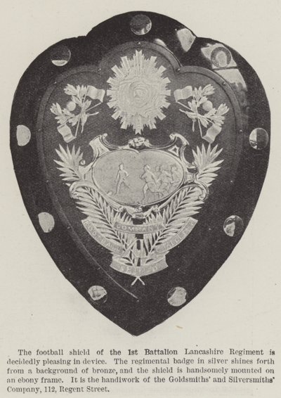 Första bataljonen Lancashire Regiment (gravyr) av English School