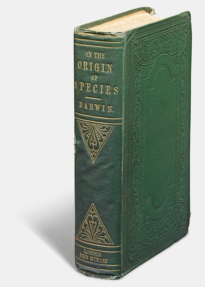 Första upplagan av "On the Origin of Species by Means of Natural Selection" av Charles Darwin, London: John Murray av English School