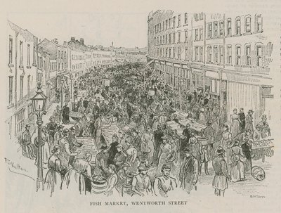 Fiskmarknad, Wentworth Street, London av English School