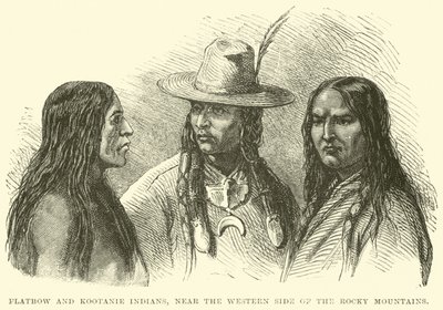 Flatbow och Kootanie-indianer, nära den västra sidan av Klippiga bergen av English School