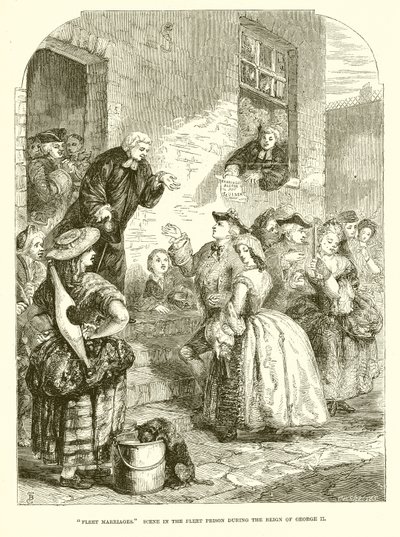 Flotta äktenskap. Scane i Fleet Prison under George II:s regeringstid av English School