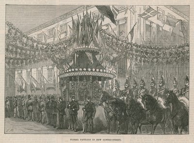 Blommig paviljong på New Oxford Street av English School