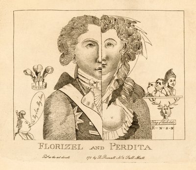 Florizel och Perdita, pub. c.1783 (gravyr) av English School