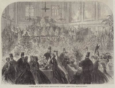 Flower Show of the United Horticultural Society, Albion Hall, Moorgate-Street (gravyr) av English School