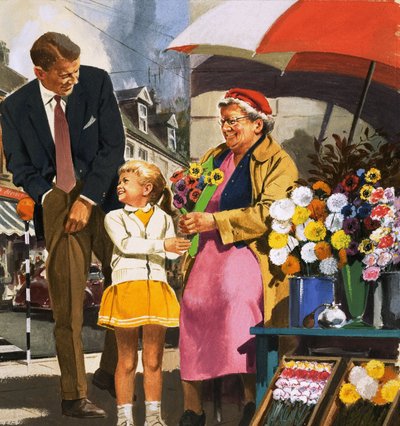 Blumenverkäufer von English School