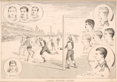 Fotboll - Ironopolis mot Stockton, 1892 av English School