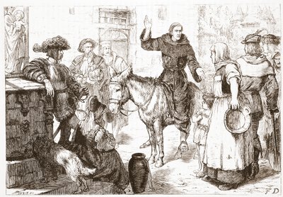 Francis Lambert Preaching, illustration från The History of Protestantism av James Aitken Wylie (1808-1890), pub. 1878 av English School
