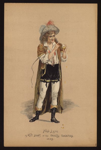 Fred Leslie, engelsk skådespelare och sångare (färg litho) av English School