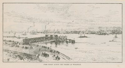 Gratis färja över Themsen vid Woolwich av English School