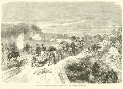 Franska fångar preussiska proviantvagnar före Thionville, september 1870 av English School